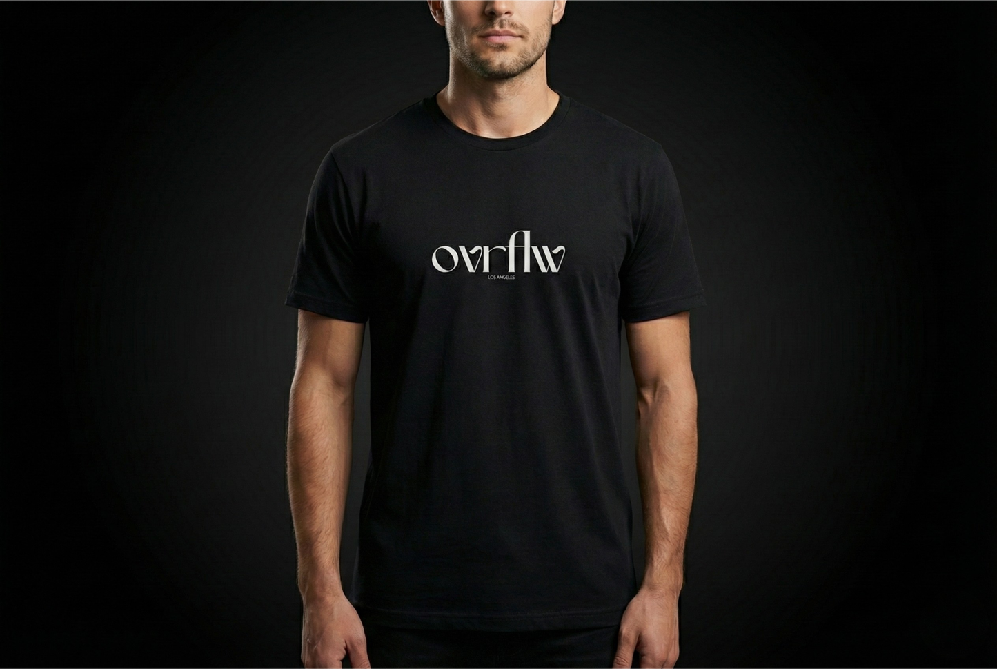 OVRFLW Los Angeles Inspired Premium Black Tee Cotton Minimalist Design