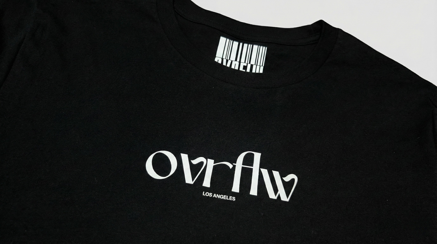 OVRFLW Los Angeles Inspired Premium Black Tee Cotton Minimalist Design